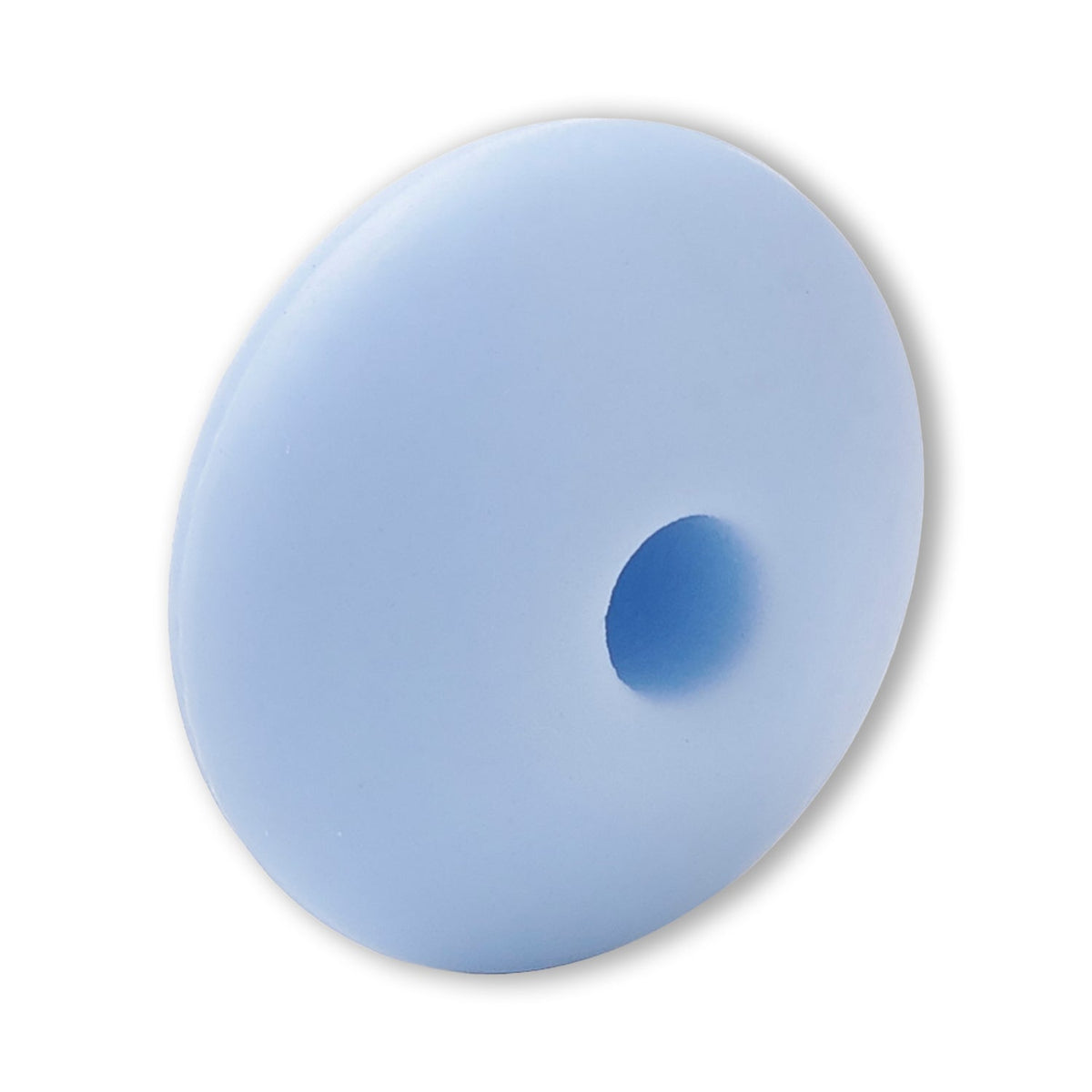Silikon-Perle Rondelle • Hellblau, 12x6-7mm - PerlineBeads SA