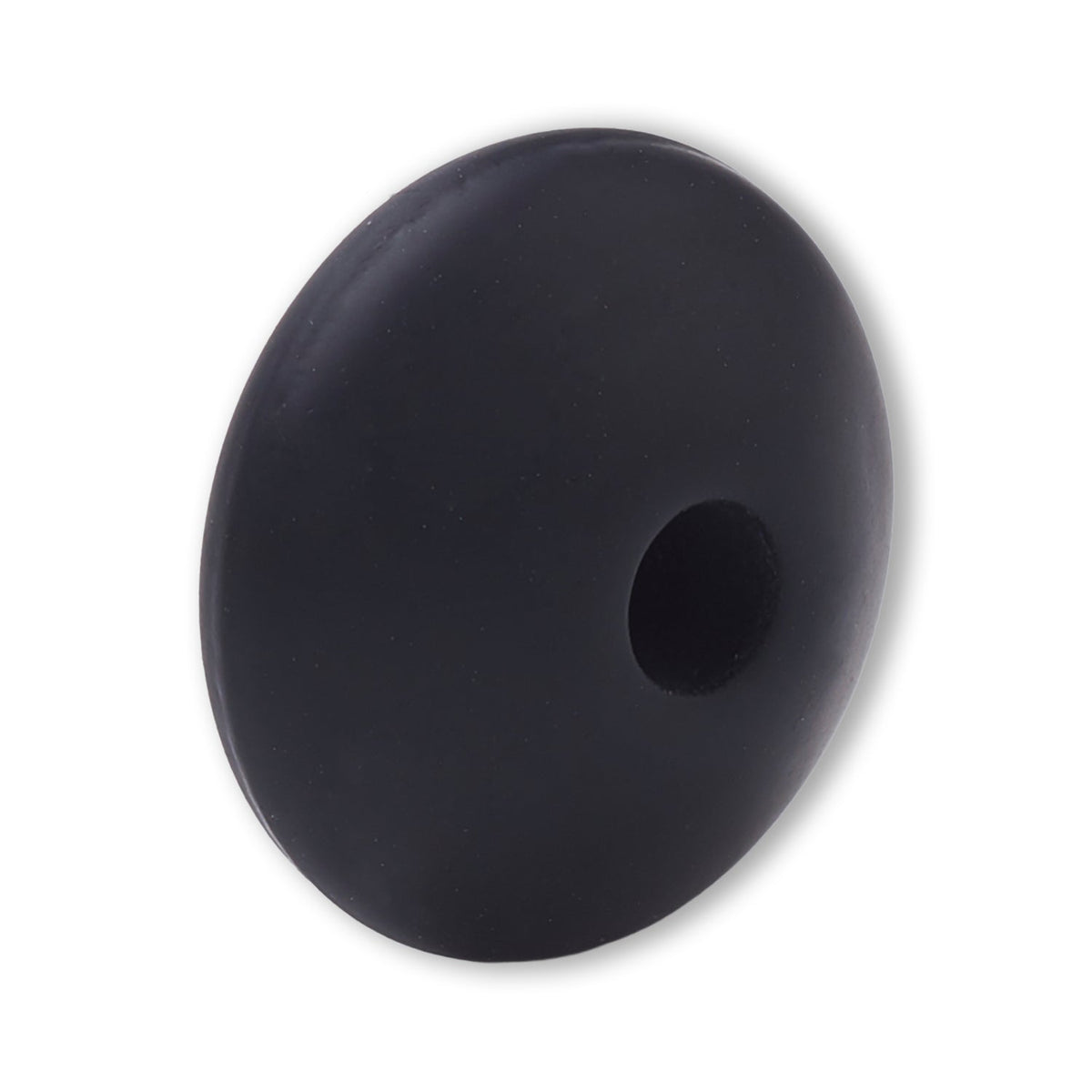 Silikon-Perle Rondelle • Schwarz, 12x6-7mm - PerlineBeads SA