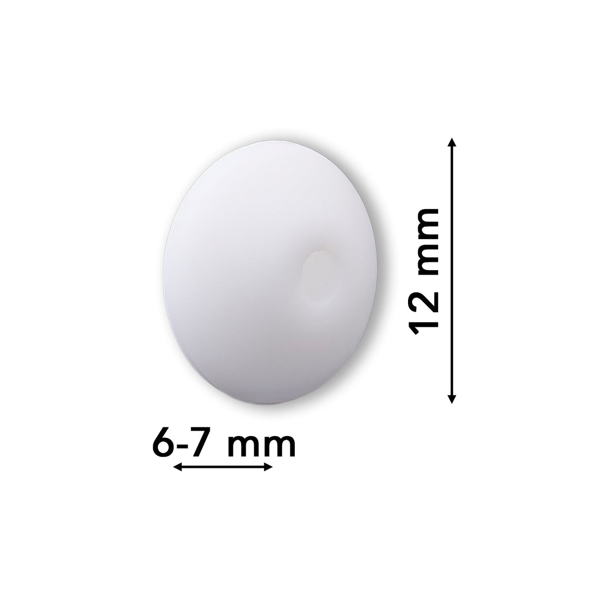 Silikon-Perle Rondelle • Weiss, 12x6-7mm - PerlineBeads SA
