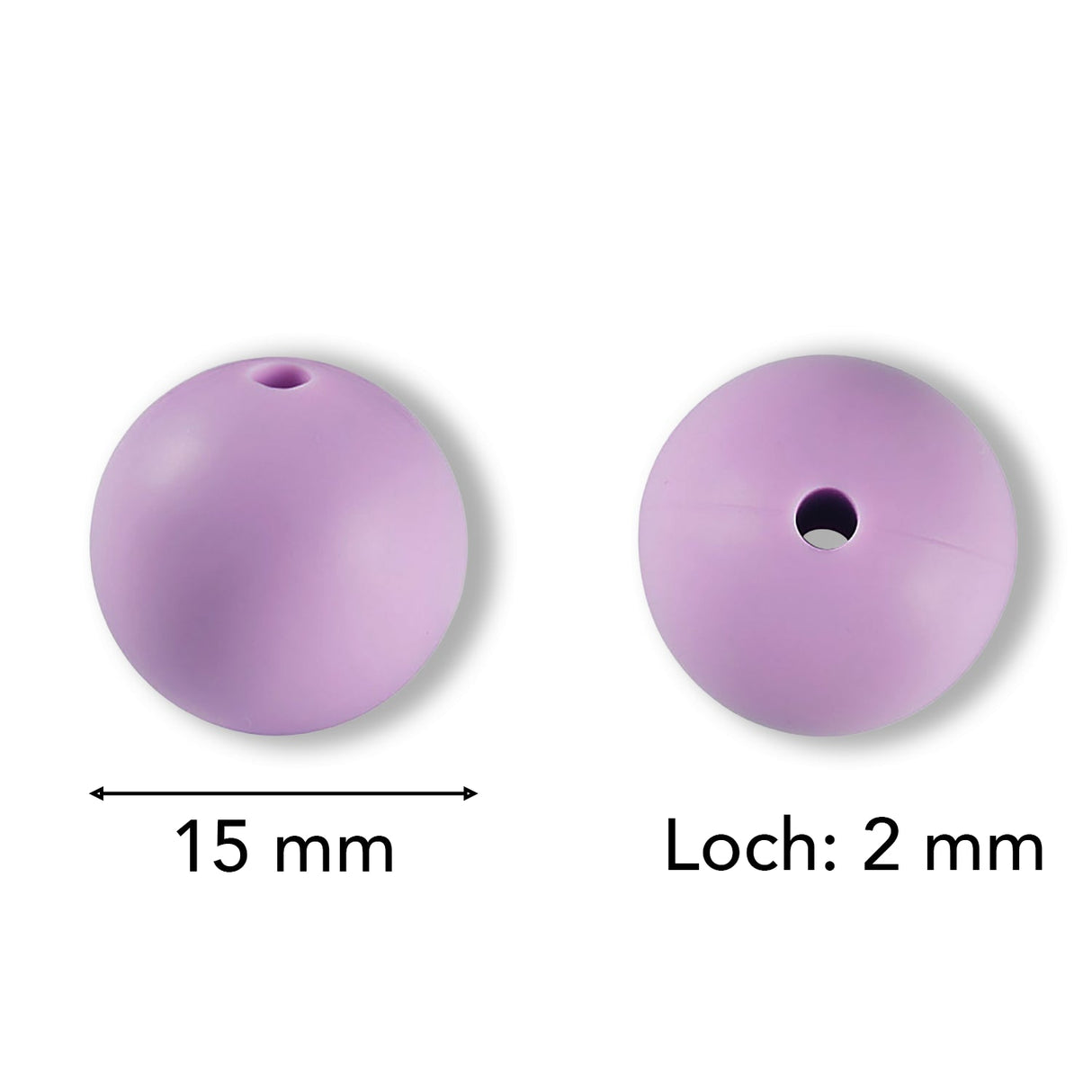 Silikon-Perle Rund • Plum, 15mm - PerlineBeads SA