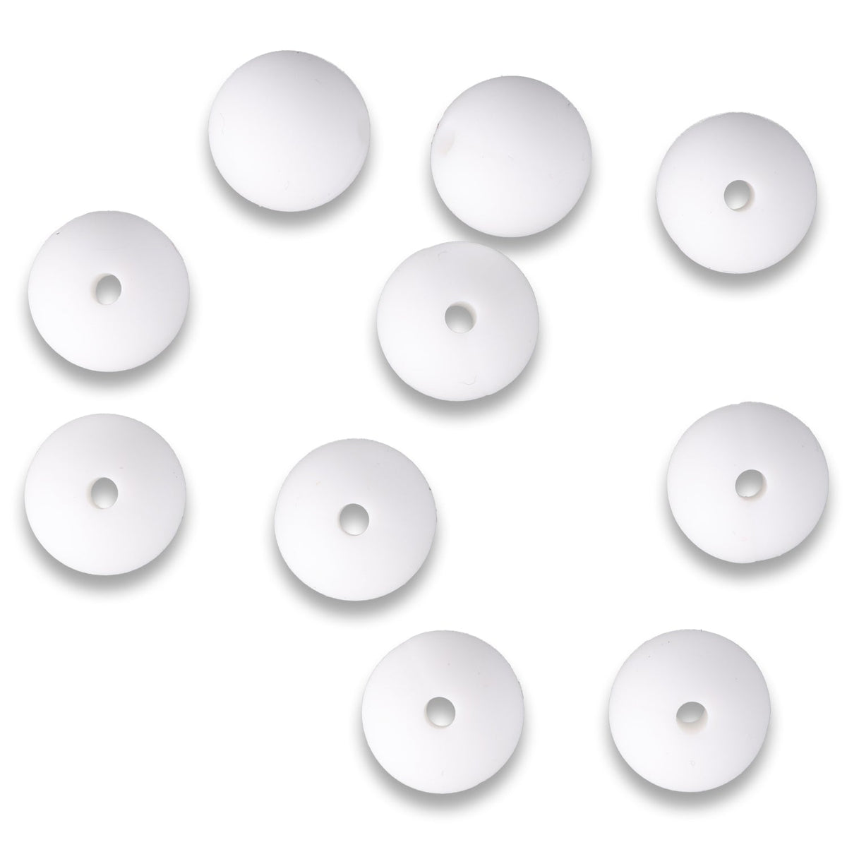 Silikon-Perle Rund • Weiss, 10mm - PerlineBeads SA