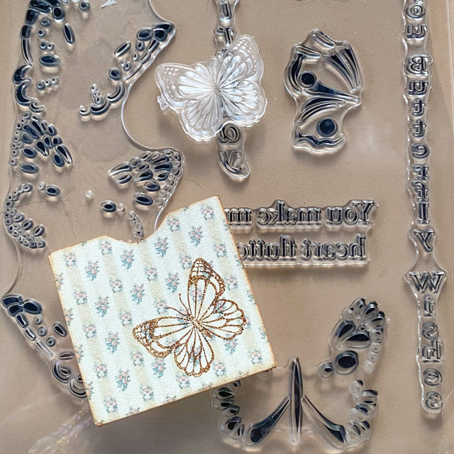 Silikon - Stempel "Butterfly Wishes" - PerlineBeads SA