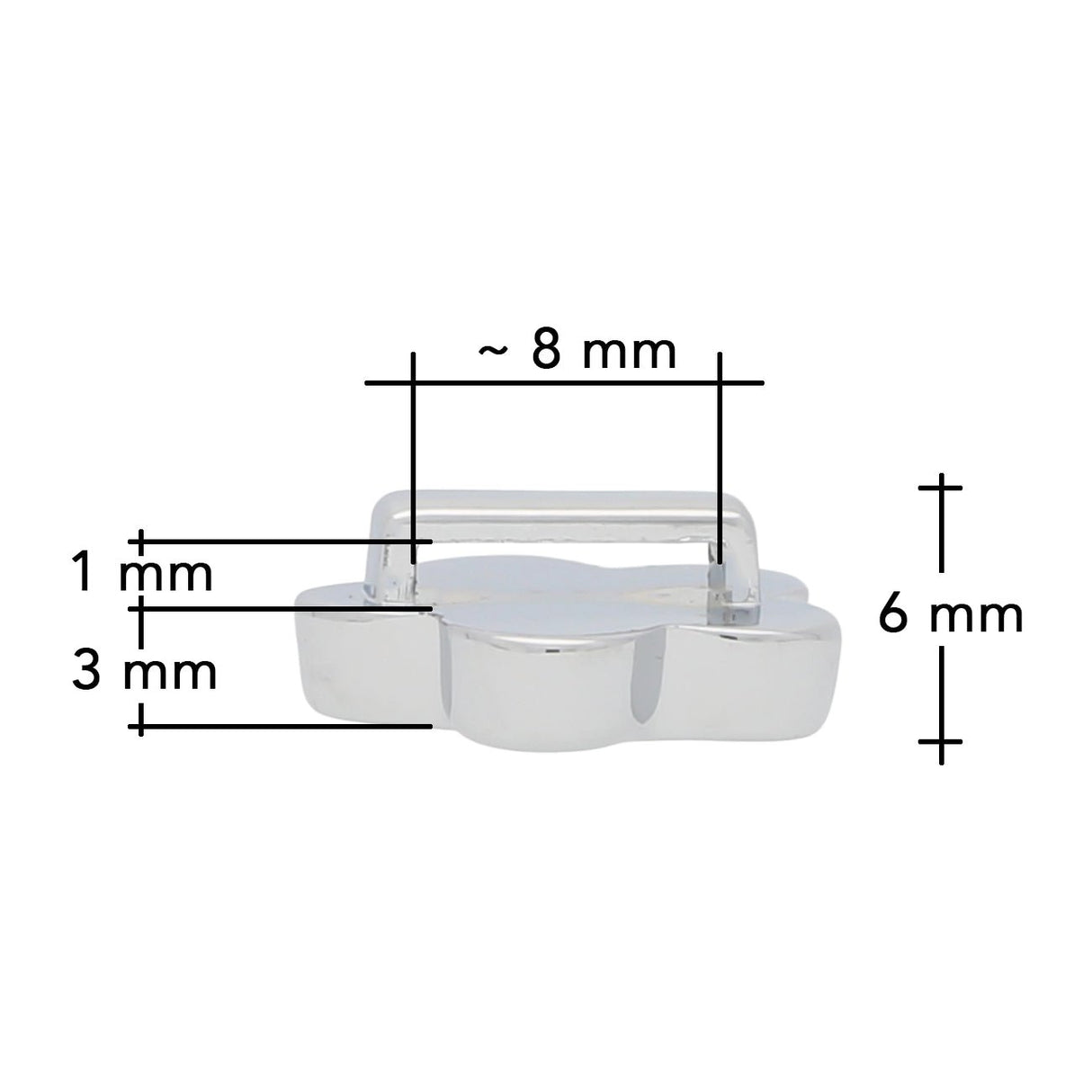 Slider «Flower» Silver mit Strass – Elegante Blüte - PerlineBeads SA