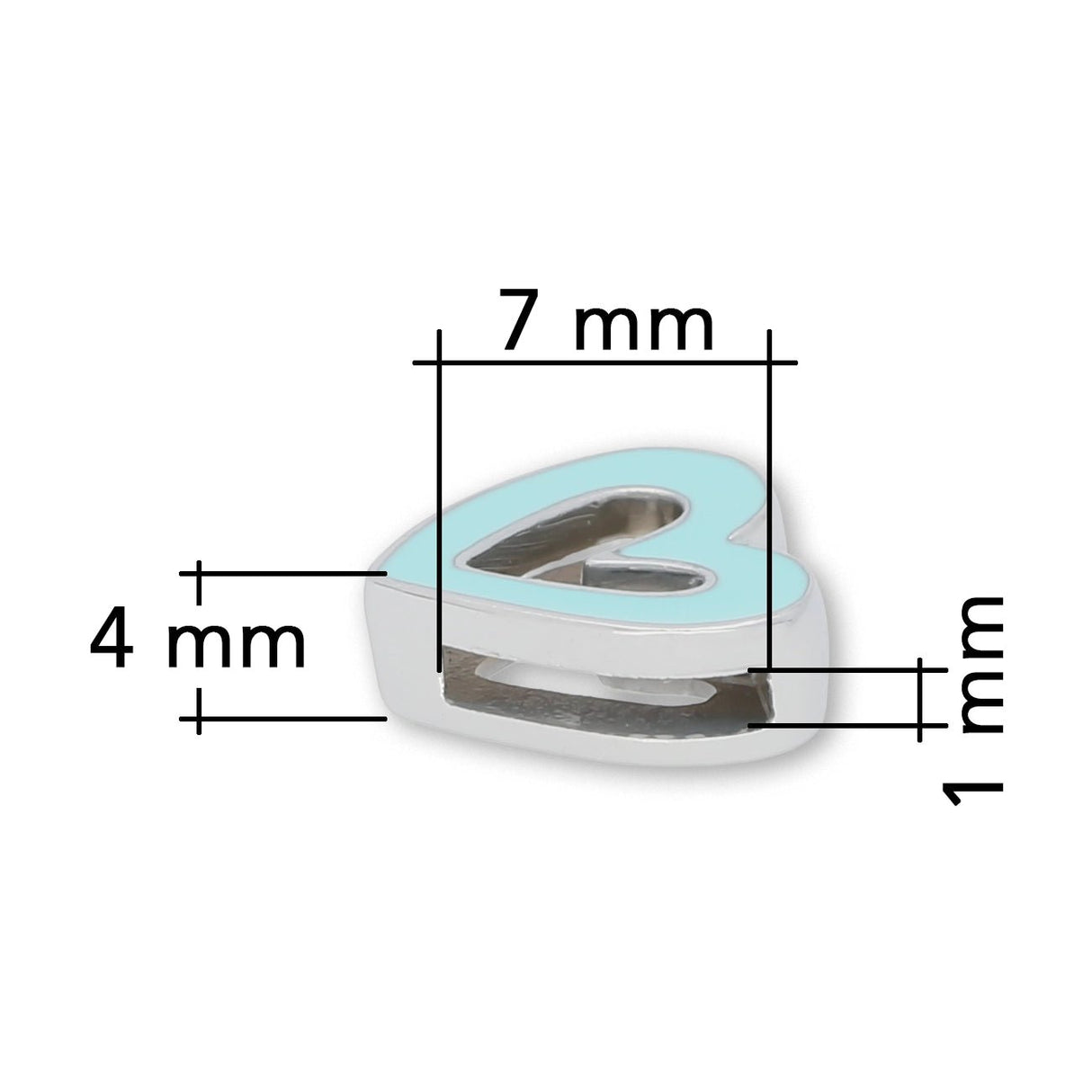 Slider «Heart» Hellblau – Herziger Hingucker - PerlineBeads SA