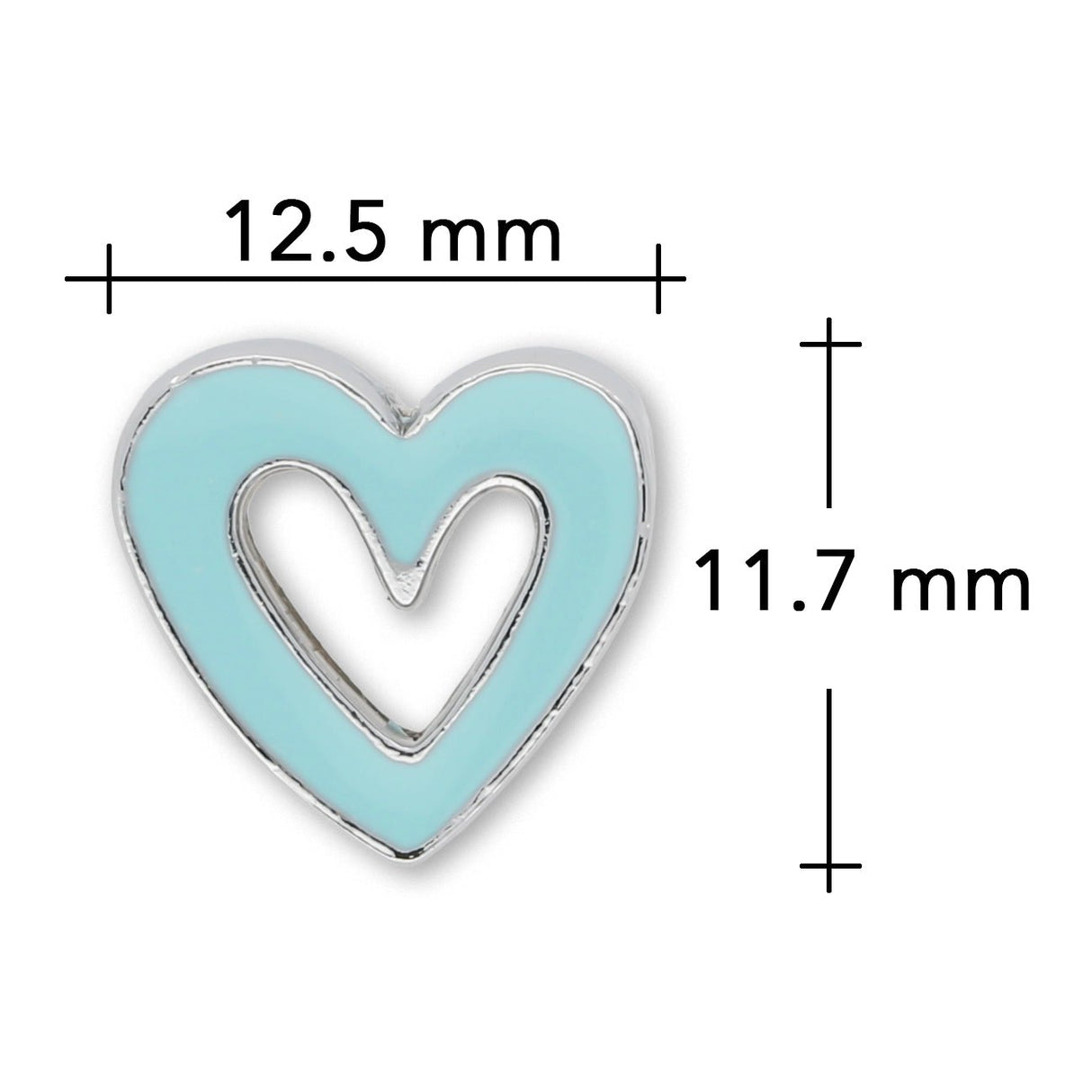 Slider «Heart» Hellblau – Herziger Hingucker - PerlineBeads SA