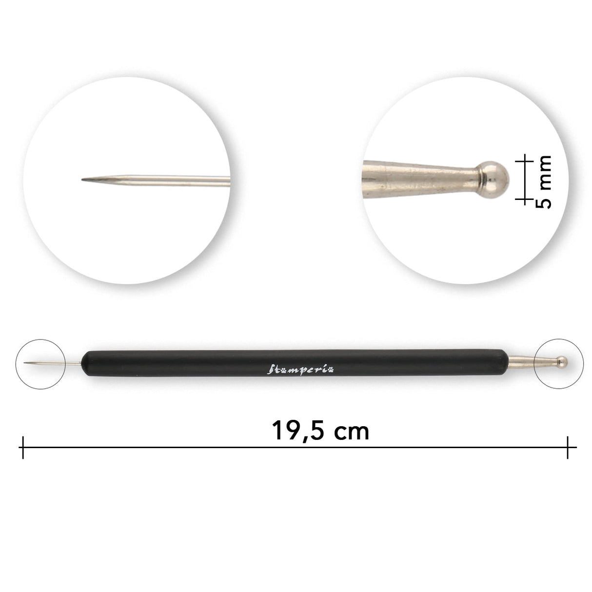 Stamperia „Create Happiness“ Präge - & Stechwerkzeug – 5 mm Kugel / Feinspitze - PerlineBeads SA