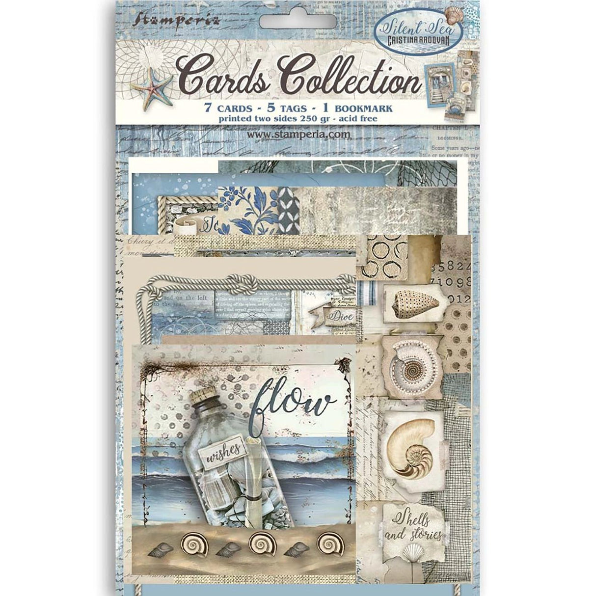 Stamperia "Silent Sea" - Cards Collection - PerlineBeads SA