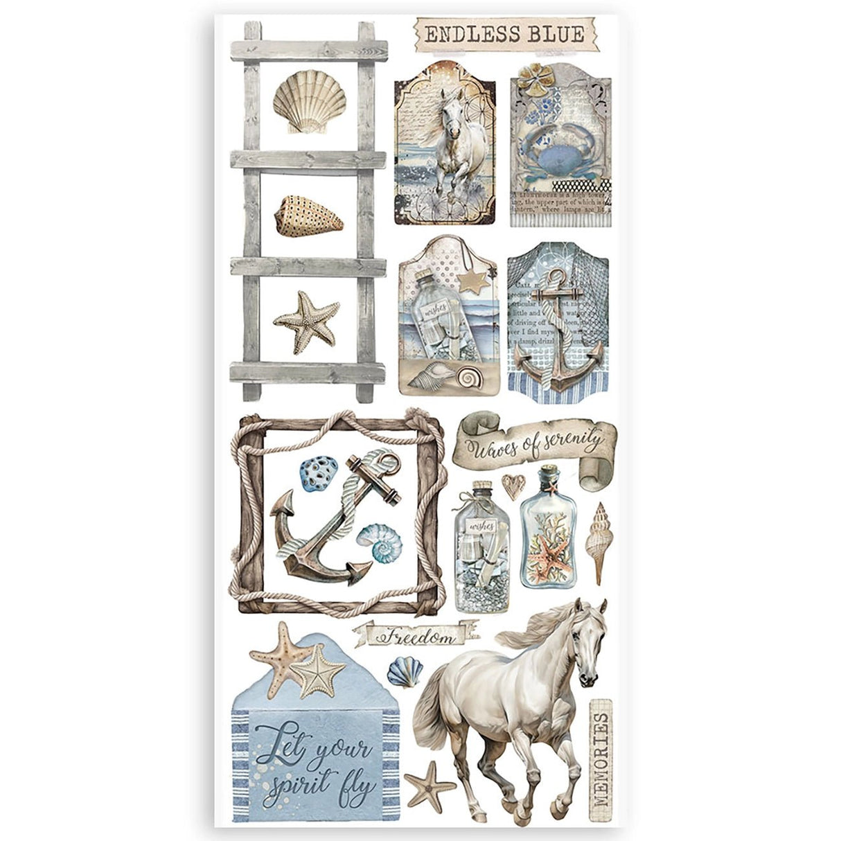 Stamperia "Silent Sea" - Paper Cut - outs - PerlineBeads SA