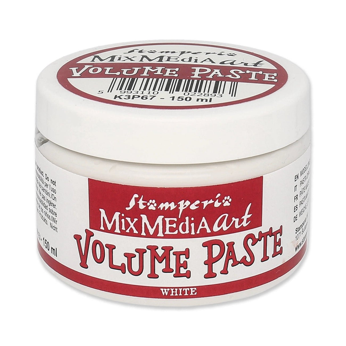 Stamperia Volume Paste – 150 ml - weiss - PerlineBeads SA