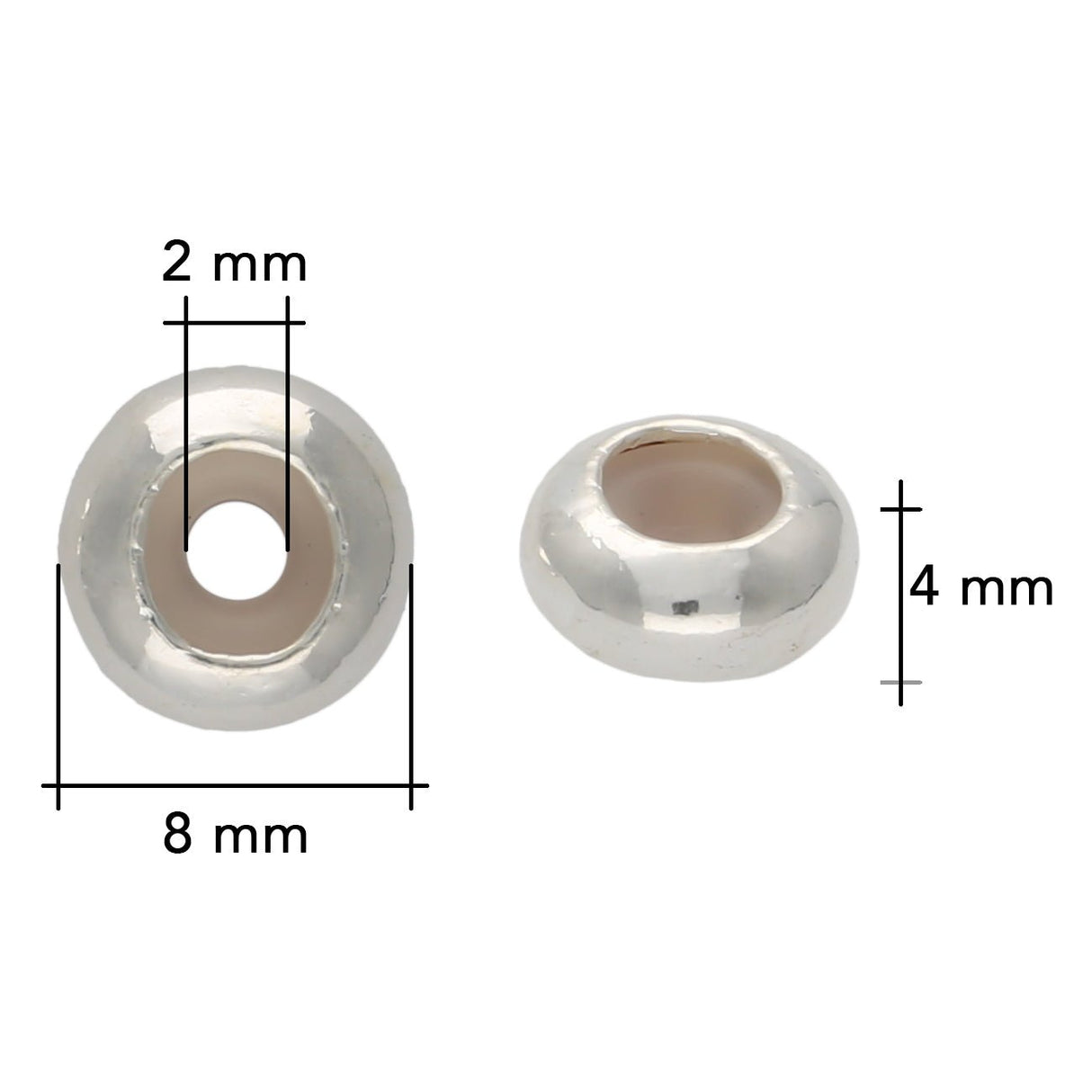 Stopper Perlen - Versilbert - PerlineBeads SA