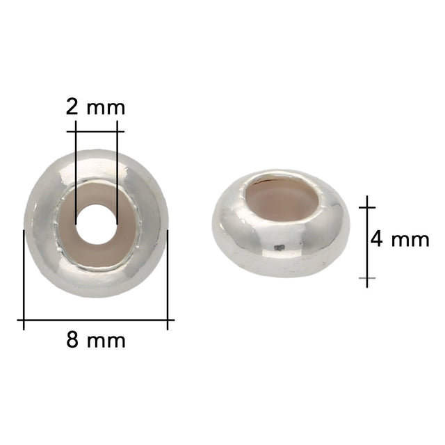 Stopper Perlen - Versilbert - PerlineBeads SA