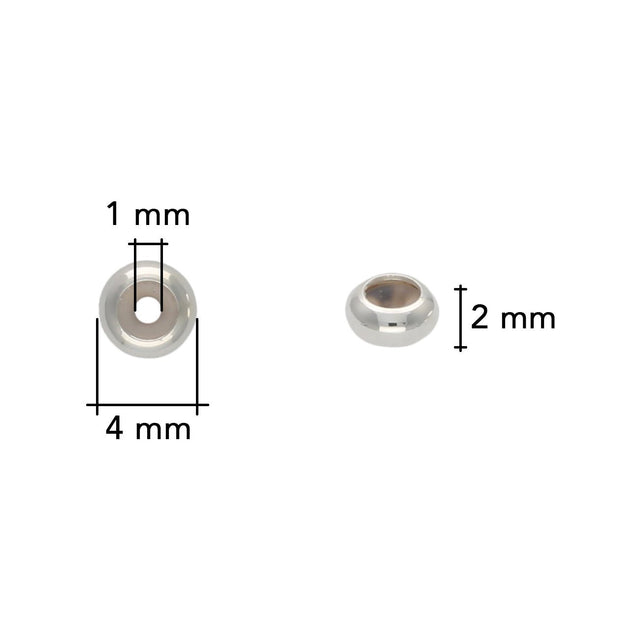 Stopper Perlen - Versilbert - PerlineBeads SA