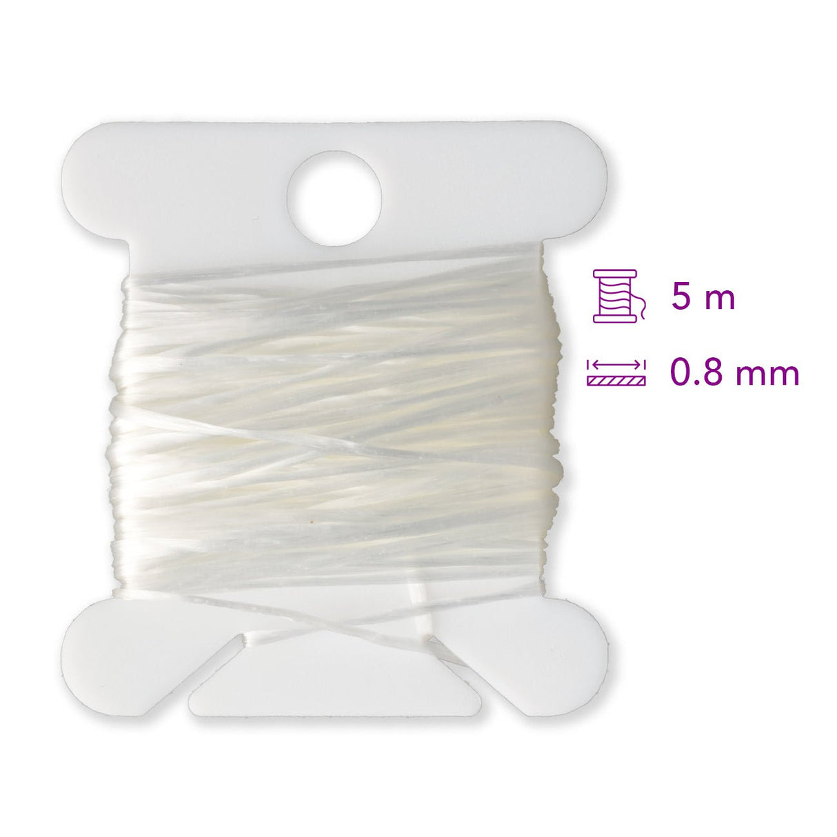 Stretchy elastische Schmuck-Faserkordel 0.8 mm - weiss - PerlineBeads SA