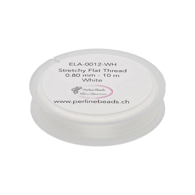 Stretchy elastische Schmuck-Faserkordel 0.8 mm - weiss - PerlineBeads