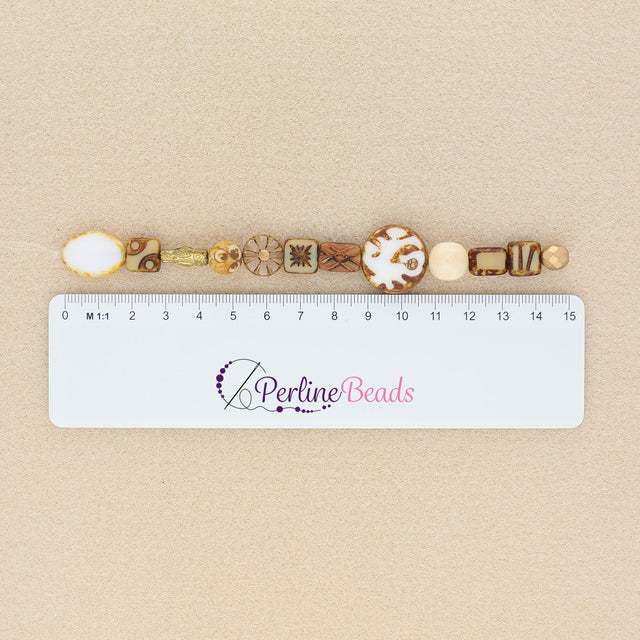 "Table Cut Mix" Perlen - Natural (assorted) - PerlineBeads