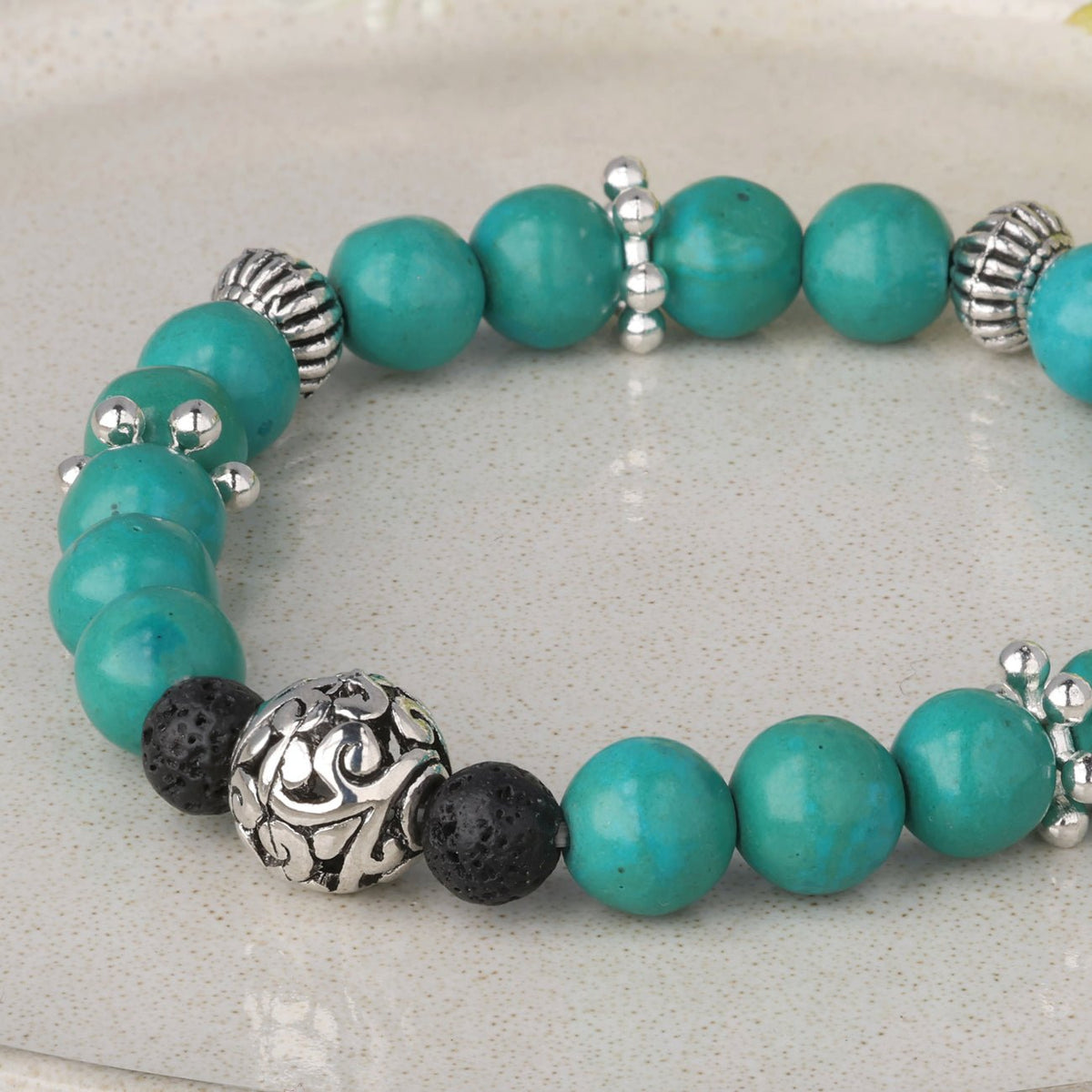 Tibetischer Türkis Perlen · rund · 8 mm - PerlineBeads SA