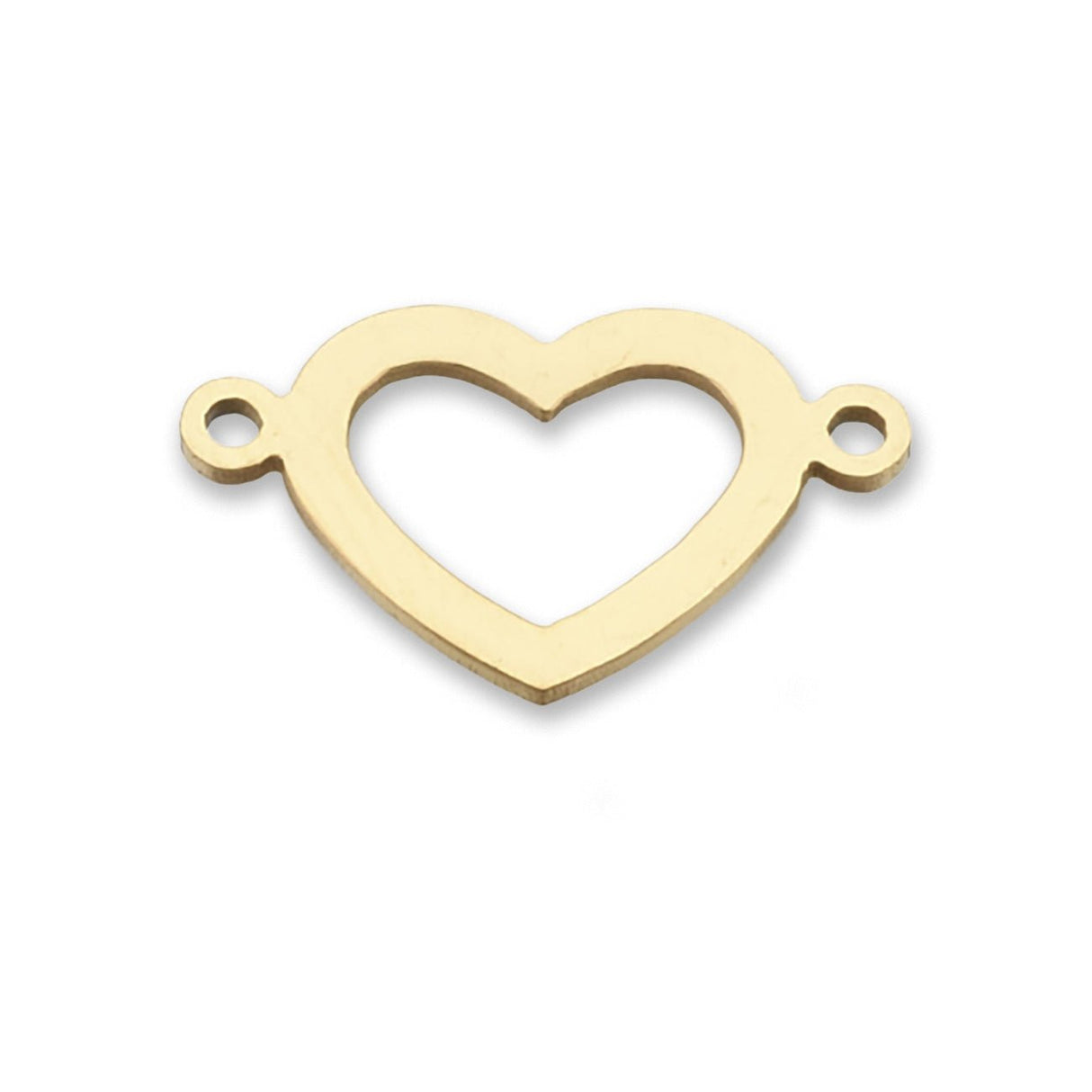 Verbindungselement “Herz” 20 x 12 mm • Edelstahl • Farbe Gold - PerlineBeads SA