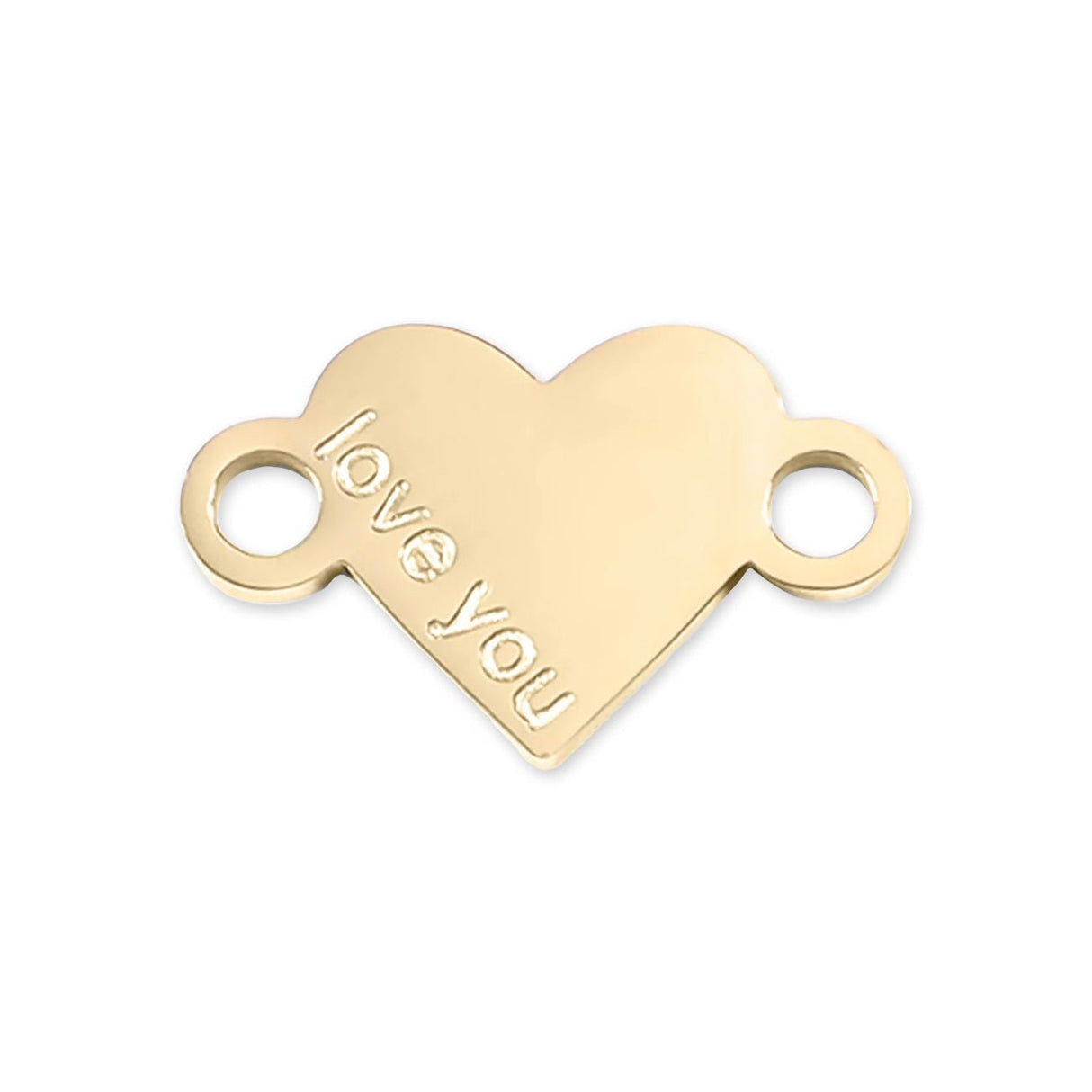Verbindungselement Herz "love you" - Edelstahl PVD - vergoldet - PerlineBeads SA