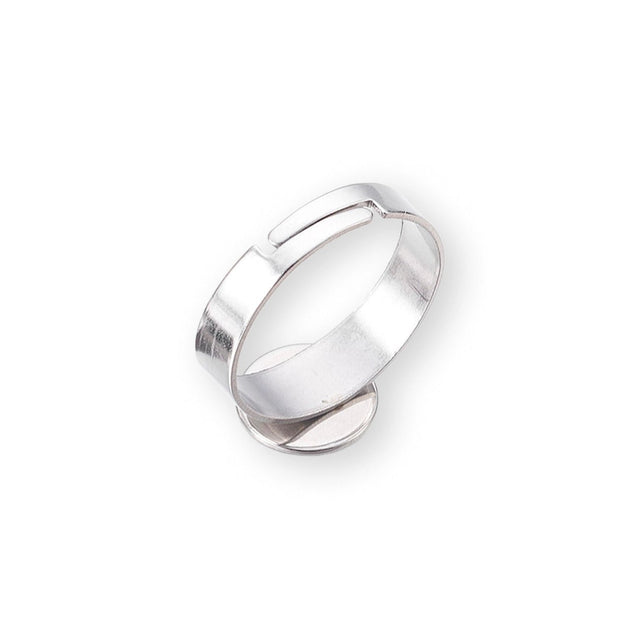 Verstellbarer Ring aus Edelstahl - Farbe Stahl - PerlineBeads SA