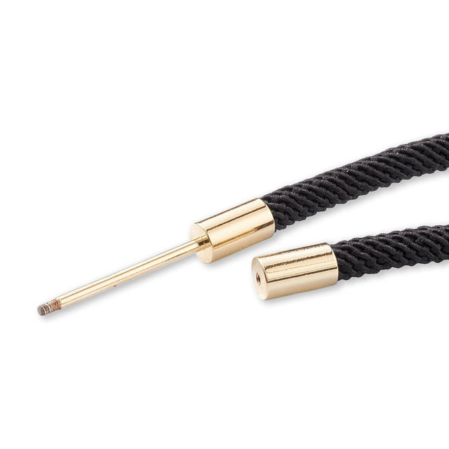 Verstellbares Armband aus geflochtenem Nylon – Schwarz - PerlineBeads SA