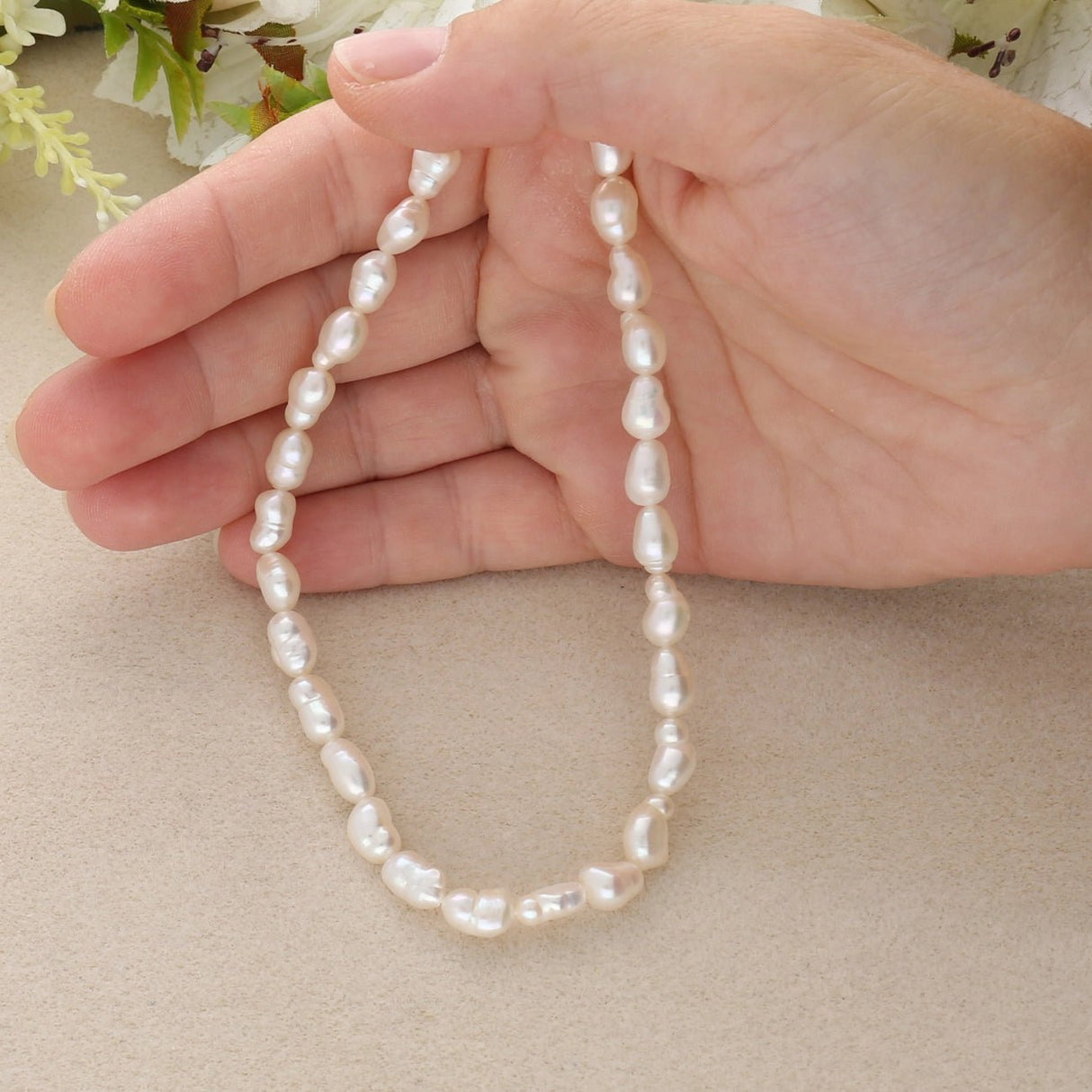 Zuchtperlen – Rice Form ca. 5 - 8 × 5 mm - PerlineBeads SA