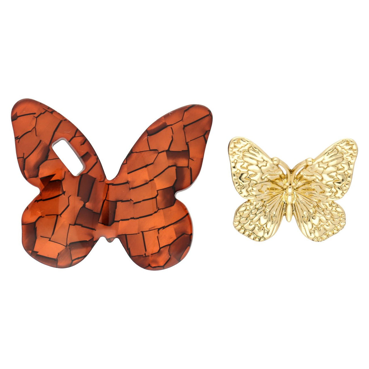 Acrylschmetterling mittel - Farbe braun und Gold - PerlineBeads