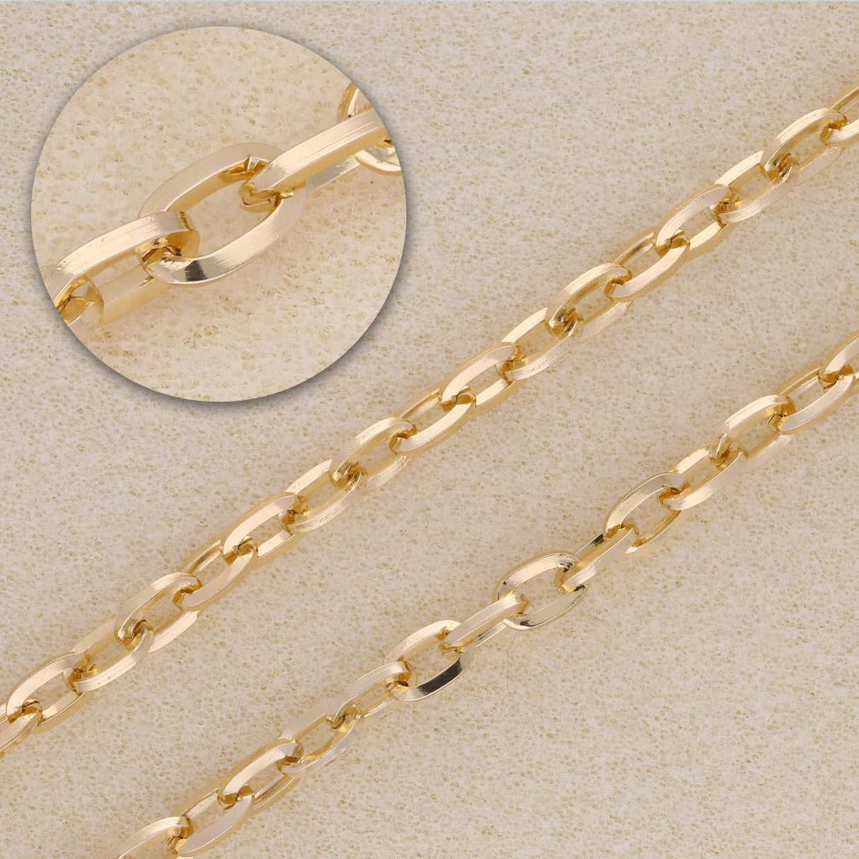 Aluminium Panzerkette, Farbe Hellgold - PerlineBeads