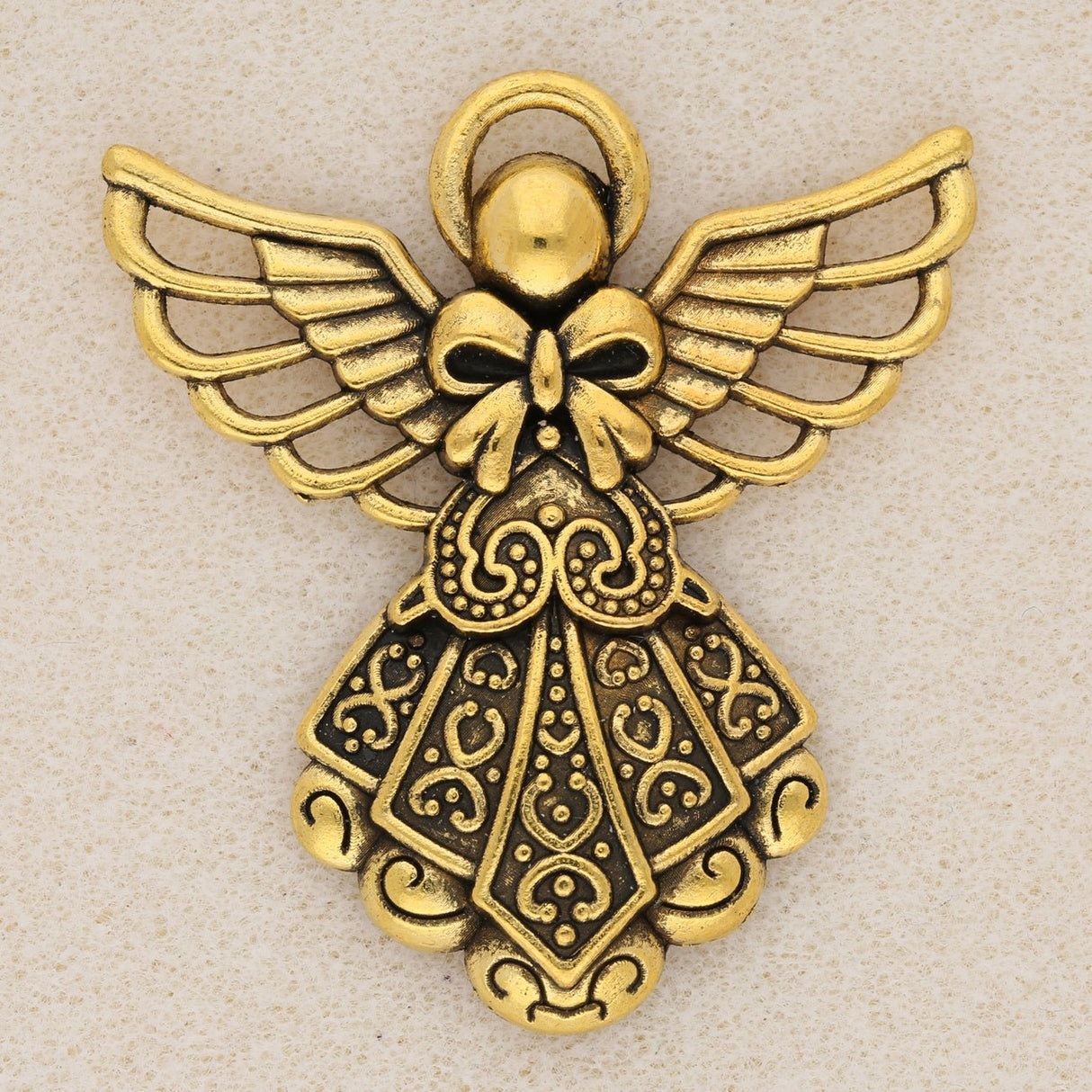 Anhänger Engel, Farbe antikgold - PerlineBeads