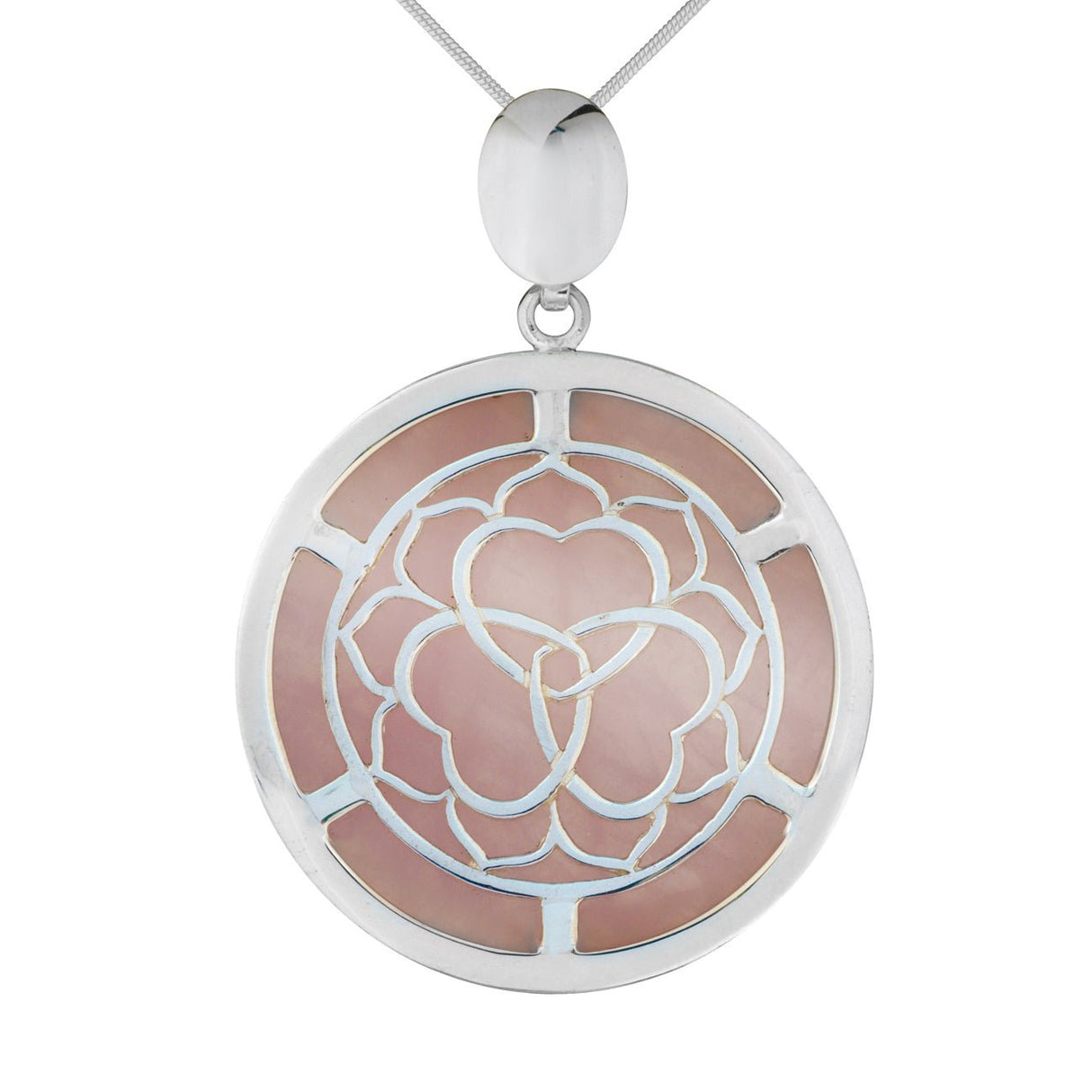 Anhänger Letizia, Silber und Rosenquarz - PerlineBeads