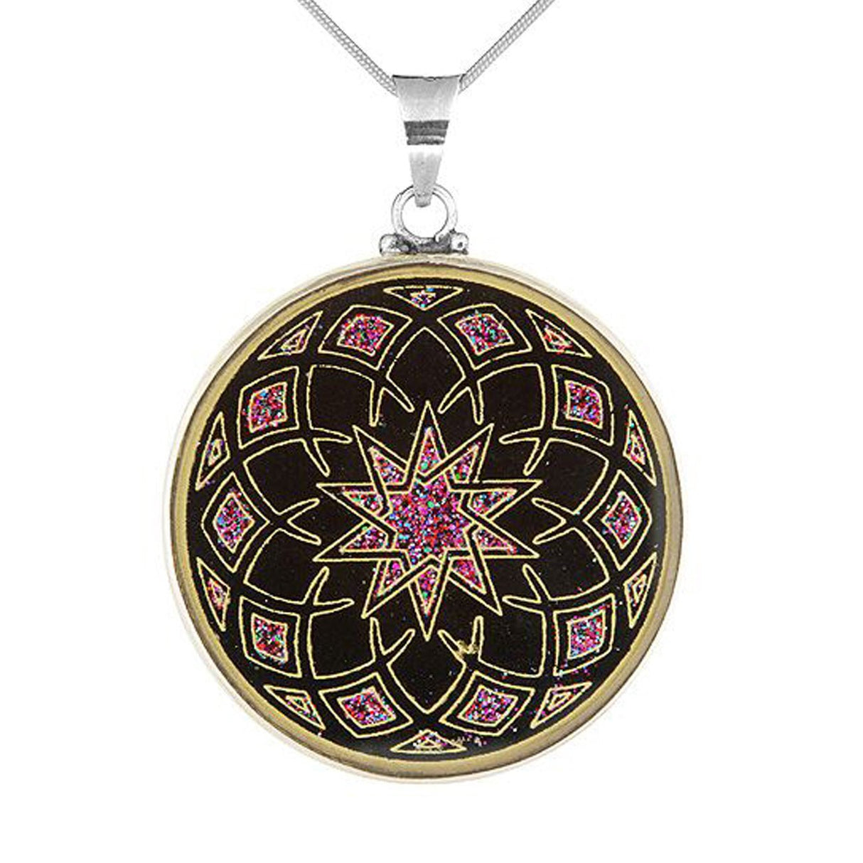 Anhänger Mandala AWAKEN – Silber-Turmalin - PerlineBeads