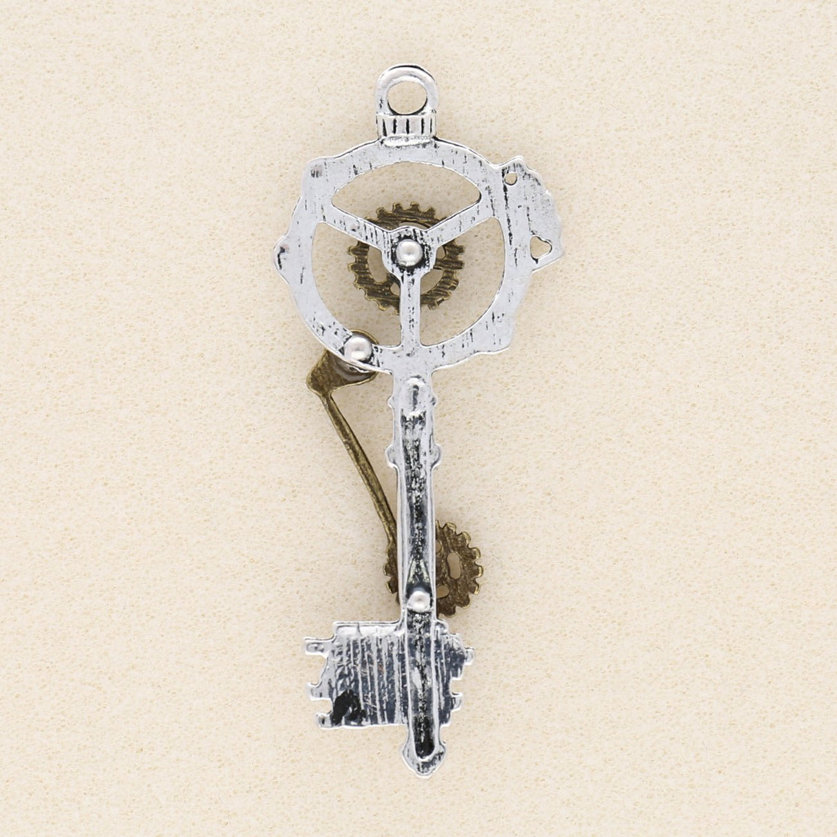 Anhänger Steampunk "Schlüssel" - Silber und Bronze antik - PerlineBeads