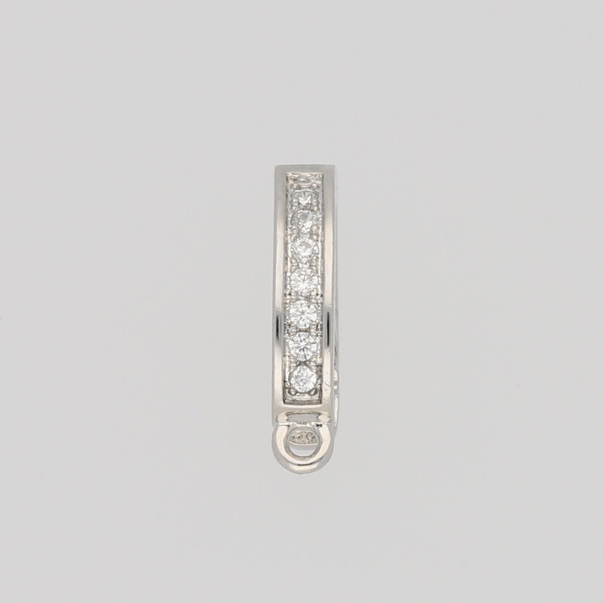 Anhängerschlaufe Snap-on - Micro Pavé Cubic Zirconia - platin - PerlineBeads