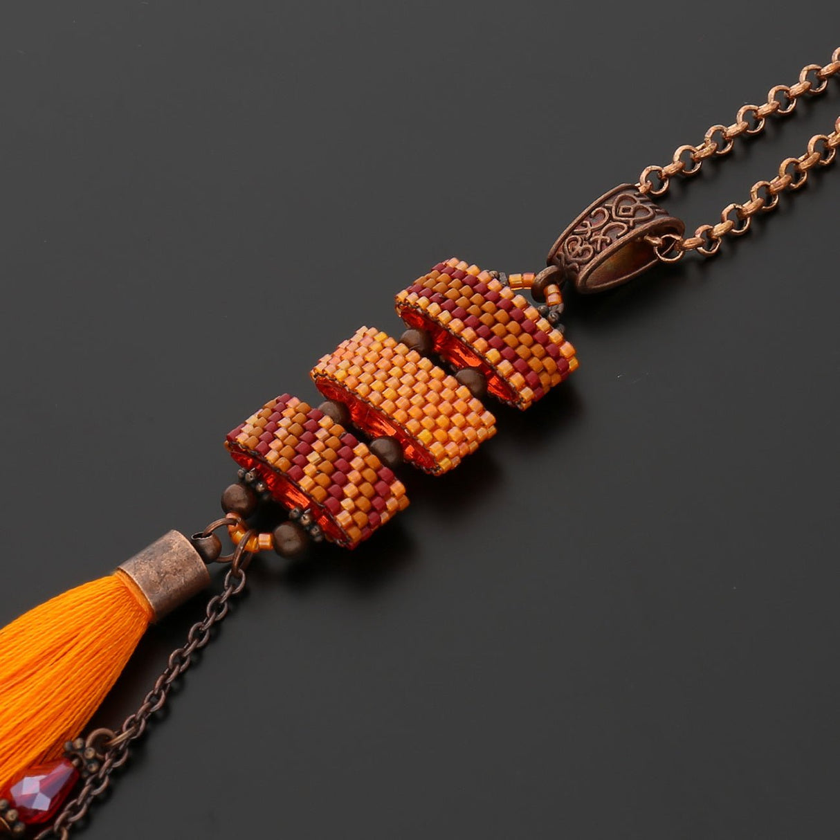 Anhängerschlaufe tibetischen Stil - Rotkupfer - PerlineBeads