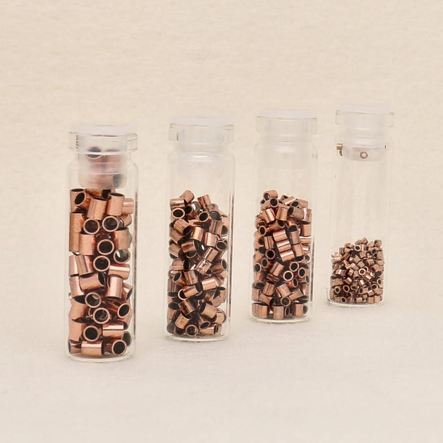 Basic Elements™ Quetschperlen (Rohr) – Sortiert - verkupfert - PerlineBeads