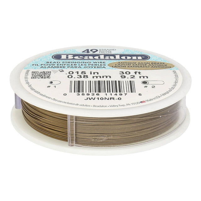 Beadalon Schmuckdraht 49 Fäden (0.38 mm) - Antique Satin Brass - PerlineBeads