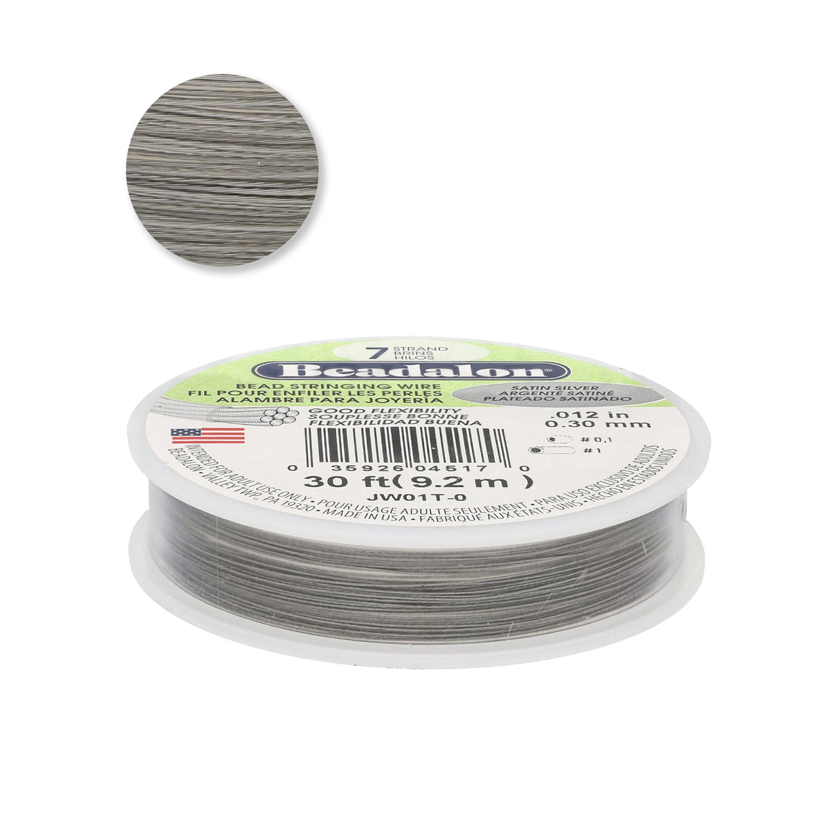 Beadalon Schmuckdraht 7 Fäden (0.30 mm) - Bright - PerlineBeads