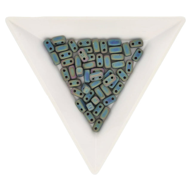 Bricks CzechMates 6x3 mm - Matte Iris Green - PerlineBeads