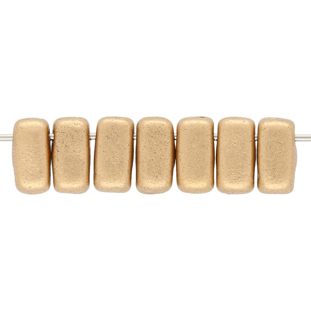 Bricks CzechMates 6x3 mm - Matte Metallic Flax - PerlineBeads