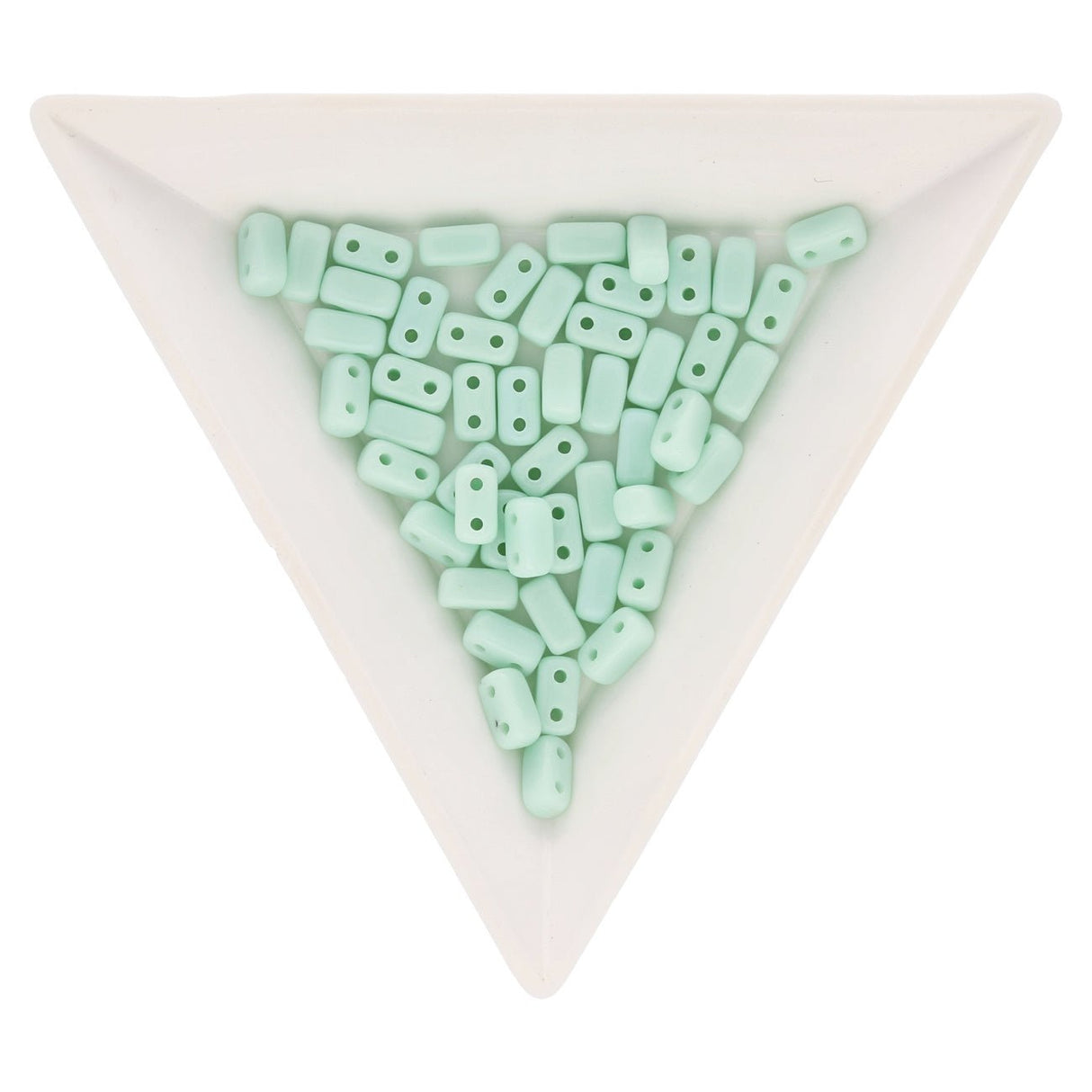 Bricks CzechMates 6x3 mm - Opaque Pale Jade - PerlineBeads