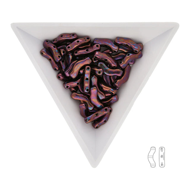 Bridge 3x12 mm – Jet Iris Luster - PerlineBeads