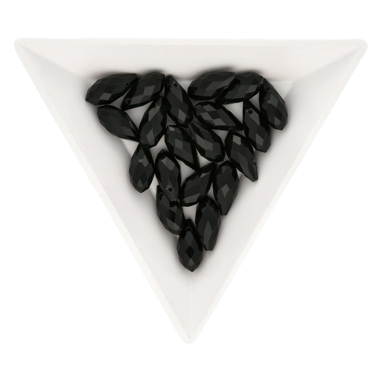 Briolette Glasperlen mit seitlichem Loch 13x6 mm - Black - PerlineBeads