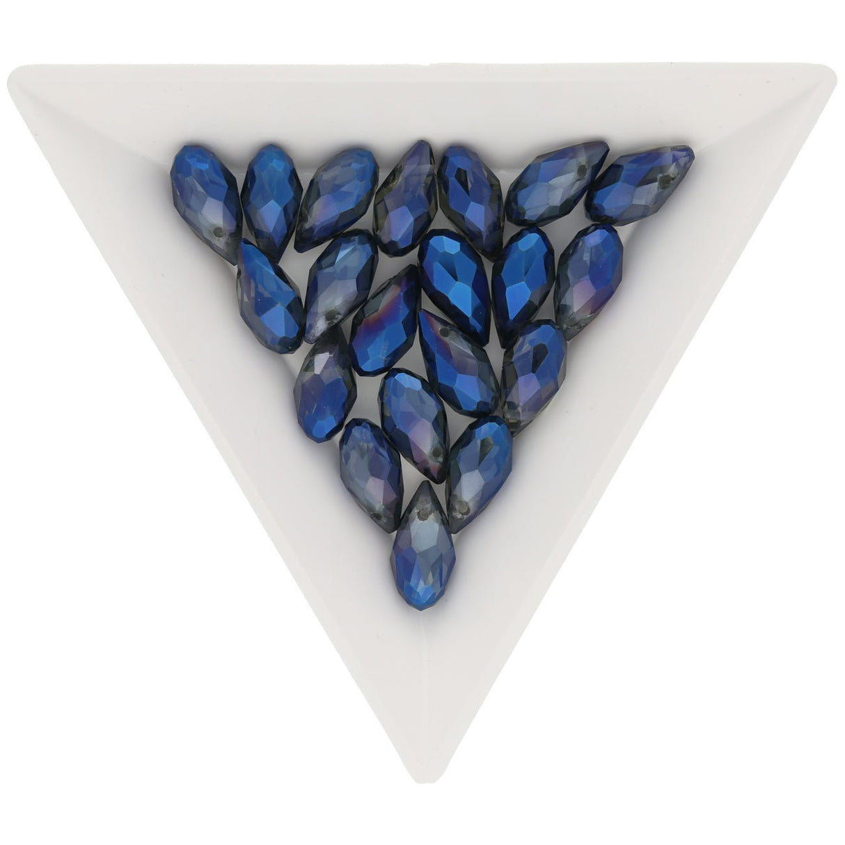 Briolettes Glasperlen mit seitlichem Loch 12x6 mm - Blue - PerlineBeads