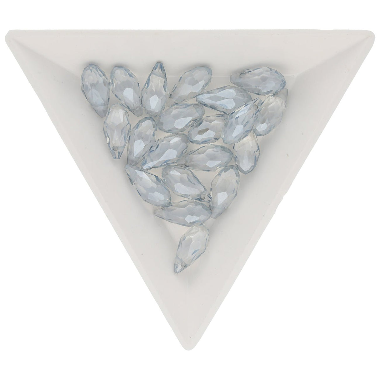 Briolettes Glasperlen mit seitlichem Loch 12x6 mm - Light Grey - PerlineBeads