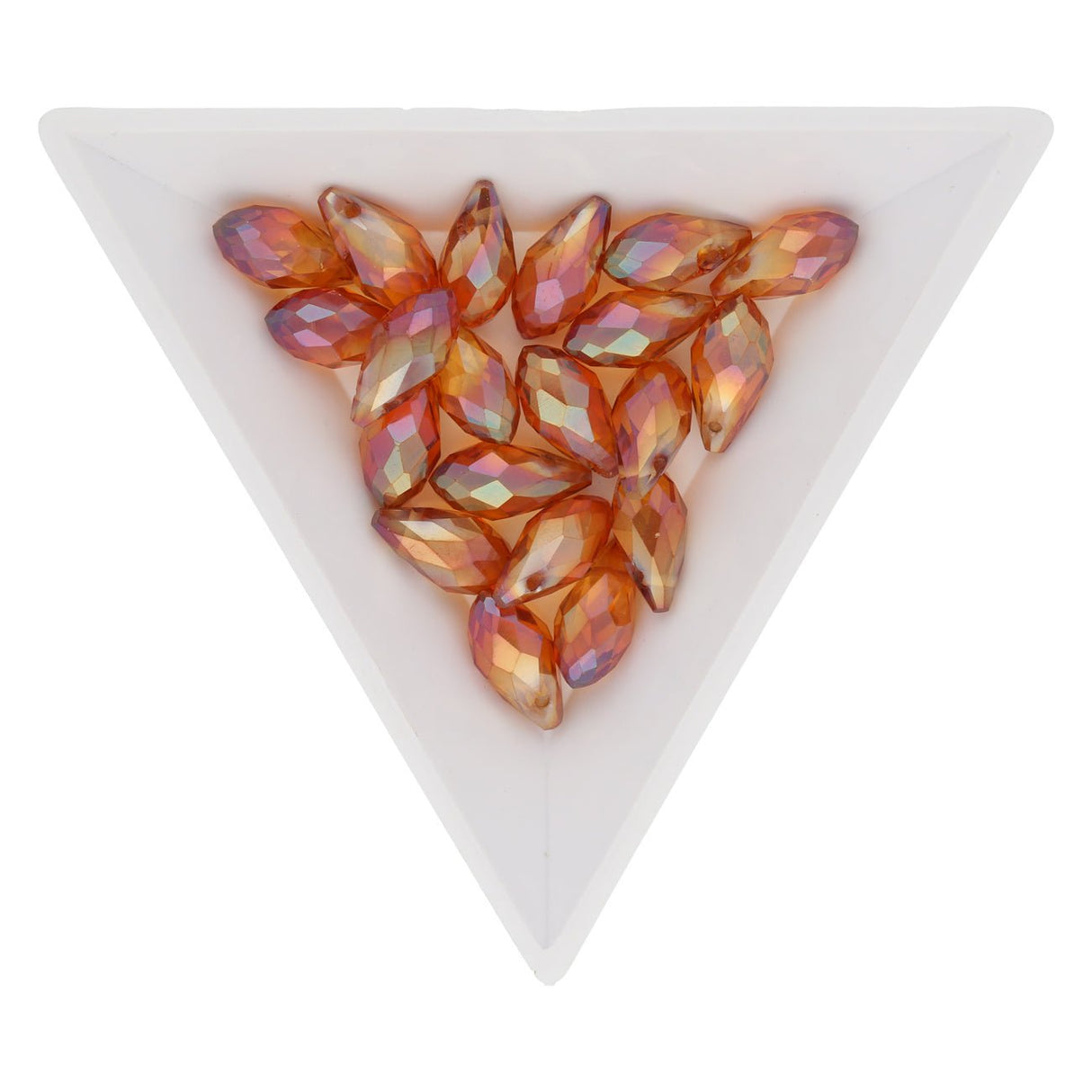 Briolettes Glasperlen mit seitlichem Loch 12x6 mm - Orange - PerlineBeads