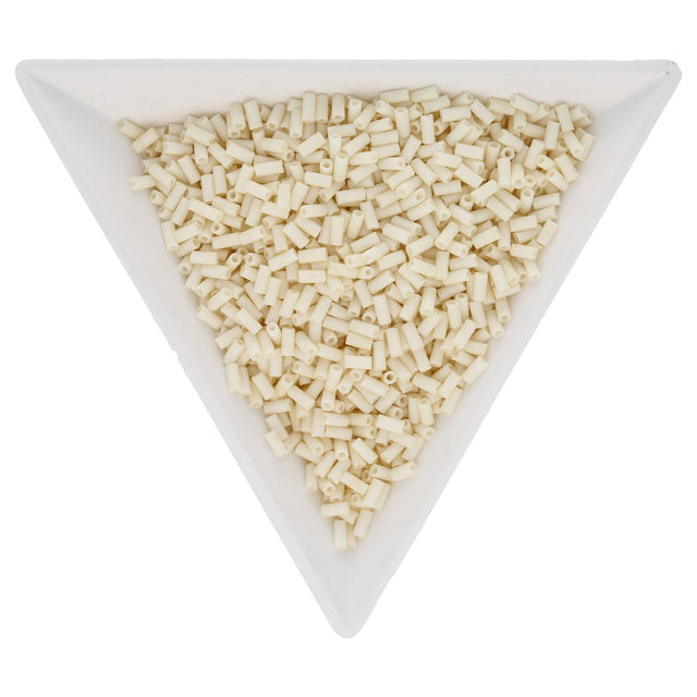 Bugle 3 mm – Matte Cream - PerlineBeads