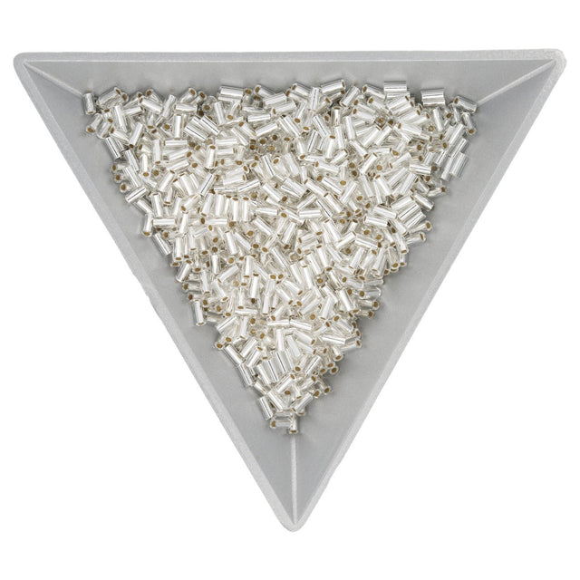 Bugle 3 mm – Silver Lined Crystal - PerlineBeads