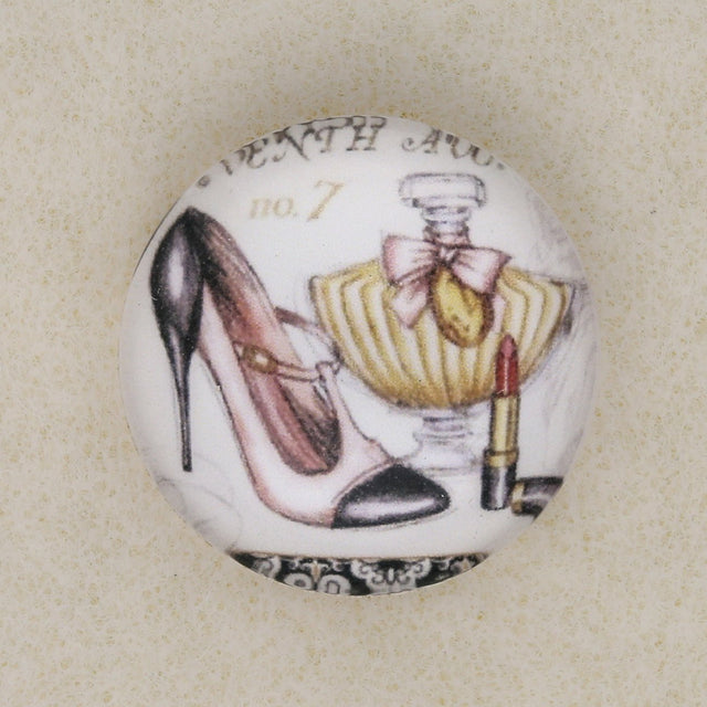 Cabochon aus Glas - 20 mm - Motiv “High Heels mit Parfümflasche” - PerlineBeads