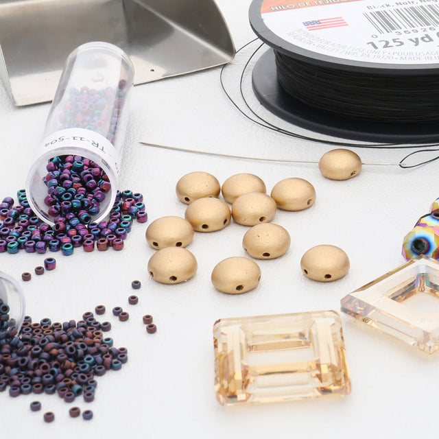 Candy Glasperle 8 mm - Bronze/Pale Gold - PerlineBeads