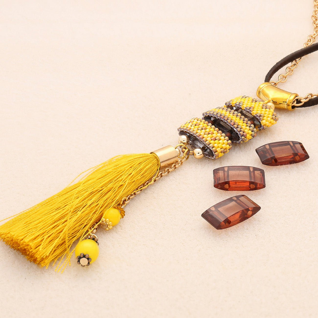 Carrier Bead aus Acryl 18x9 mm - Braun transparent - PerlineBeads