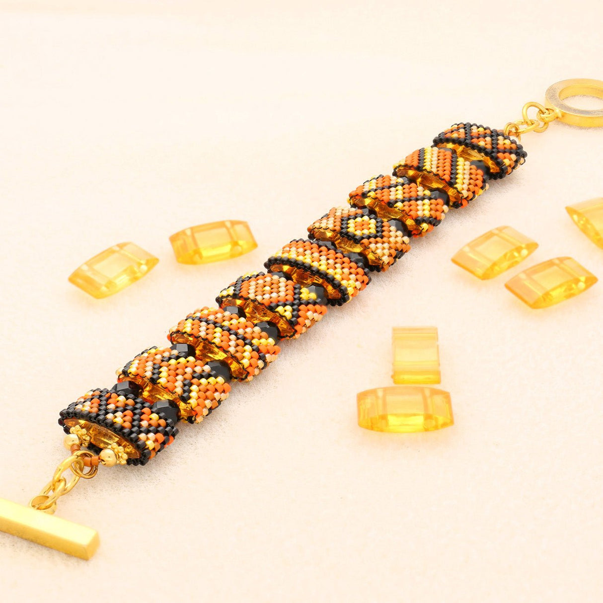 Carrier Bead aus Acryl 18x9 mm - Orange transparent - PerlineBeads